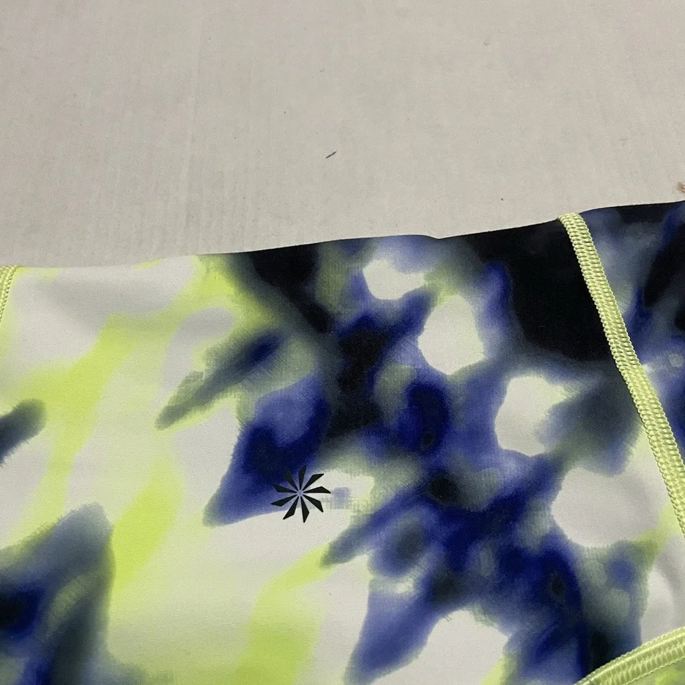 Athleta Pants Womens Small Elation 7/8 Tight Tie Dye‎ Neon Green Leggings 23